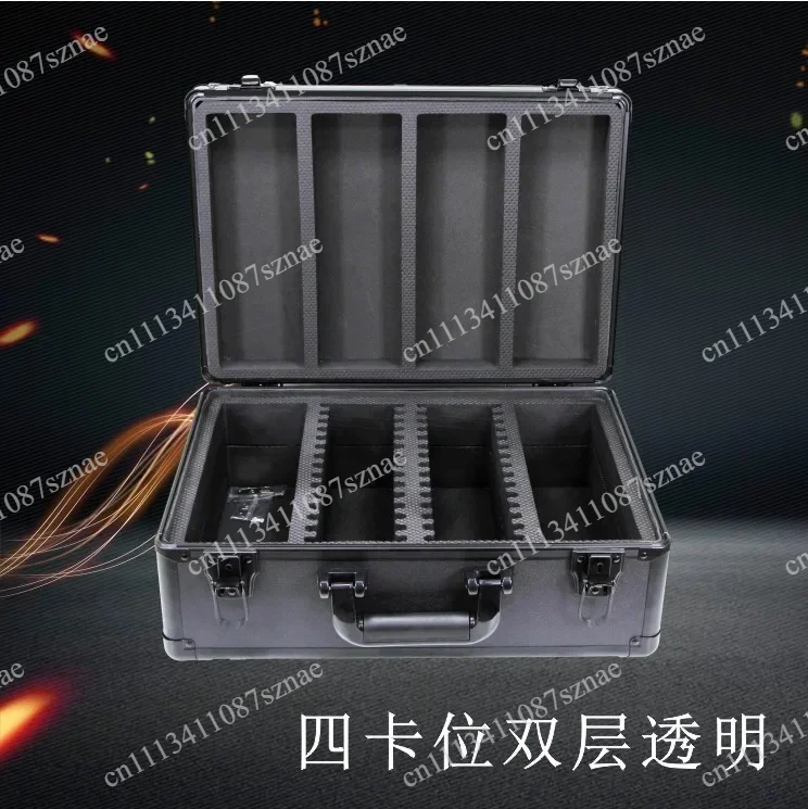 Double-Layer Transparent Card Storage Box with 4 Slots, Aluminum Alloy Tool Case for PSA Graded and Star Trading Cards
Double-Layer Transparent Card Storage Box with 4 Slots, Aluminum Alloy Tool Case for PSA Graded and Star Trading Cards