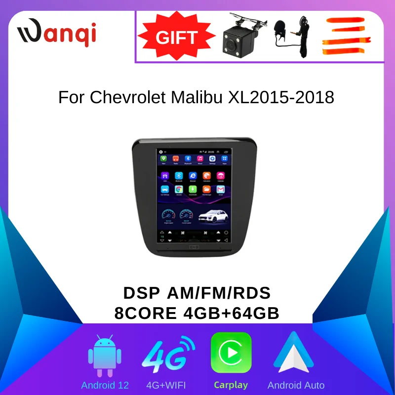 WANQI Vertical Tesla Style Screen Car Android12.0 GPS DSP Multimedia Radio Navigation Player for Chevrolet Malibu XL 2015-2018
WANQI Vertical Tesla Style Screen Car Android12.0 GPS DSP Multimedia Radio Navigation Player for Chevrolet Malibu XL 2015-2018