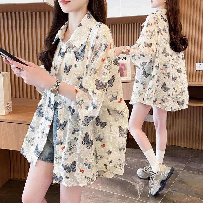 Women's Summer 2025 New Ice Silk Breathable Thin Chiffon Shirt Loose Large Size Open Cardigan Sunscreen Clothing Shirt Jacket
Women's Summer 2025 New Ice Silk Breathable Thin Chiffon Shirt Loose Large Size Open Cardigan Sunscreen Clothing Shirt Jacket
