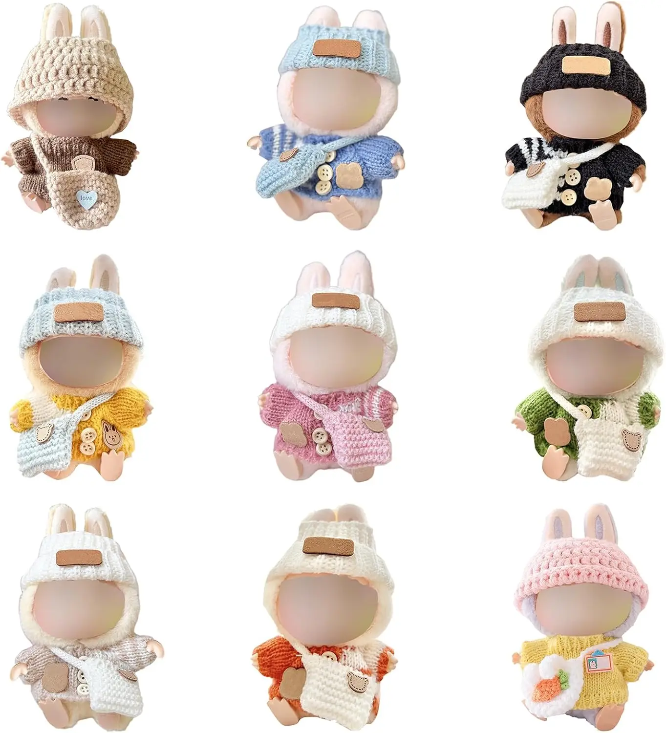 Clothes for Labubu, Clothes Set for Labubu Doll, Crochet 3 Piece Set Hat Clothes Backpack for LABUBU, Stylish Adorable Dolls Clo
Clothes for Labubu, Clothes Set for Labubu Doll, Crochet 3 Piece Set Hat Clothes Backpack for LABUBU, Stylish Adorable Dolls Clo