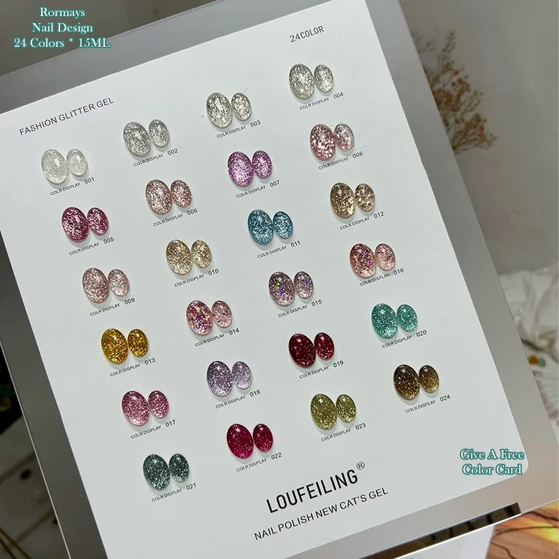 24 Colors Fashion Platinum Glitter Gel Polish High Density Shimmer Sparkle UV LED Nail Art DIY Lucky Star Soak Off Manicure
24 Colors Fashion Platinum Glitter Gel Polish High Density Shimmer Sparkle UV LED Nail Art DIY Lucky Star Soak Off Manicure