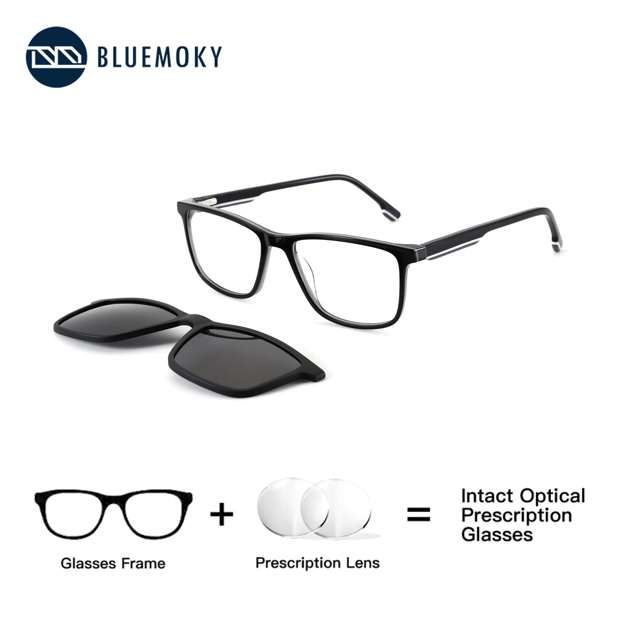 BLUEMOKY Rectangle Magnetic Clip On Prescription Eyewear Polarized UV400 Anti Blue Light Acetate Progressive Glasses Man
BLUEMOKY Rectangle Magnetic Clip On Prescription Eyewear Polarized UV400 Anti Blue Light Acetate Progressive Glasses Man