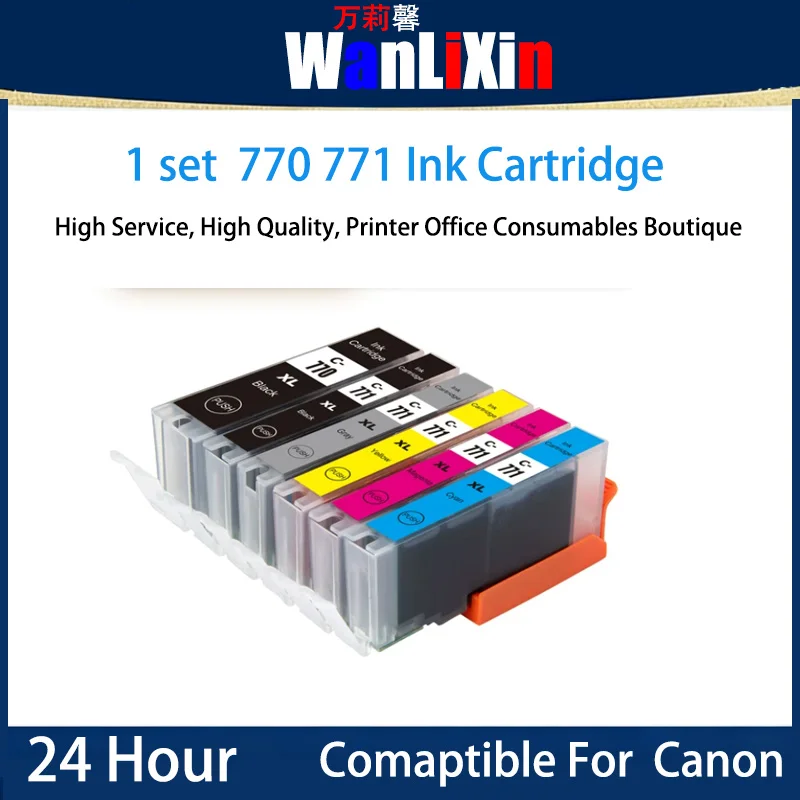 1 set 770 771 Ink Cartridge Compatible For Canon TS8070 TS5070 TS6070 MG7770 MG6870 MG5770
1 set 770 771 Ink Cartridge Compatible For Canon TS8070 TS5070 TS6070 MG7770 MG6870 MG5770