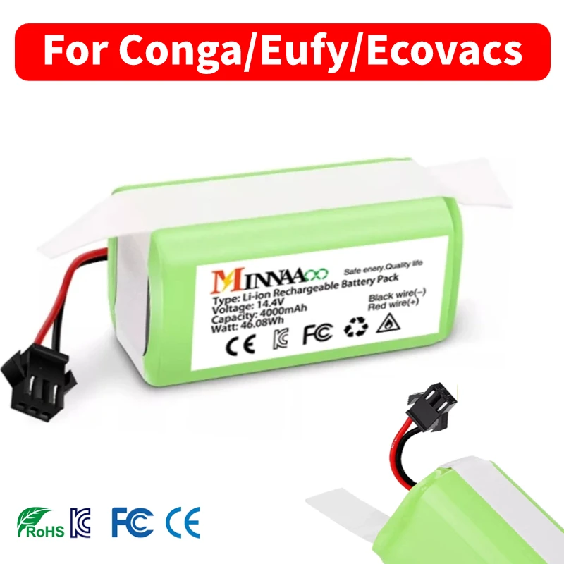 Replacement Lithium Battery 14.4V for Conga Excellence 990 1090 Ecovacs Deebot N79S N79 Eufy Robovac 11S 12 15C
Replacement Lithium Battery 14.4V for Conga Excellence 990 1090 Ecovacs Deebot N79S N79 Eufy Robovac 11S 12 15C