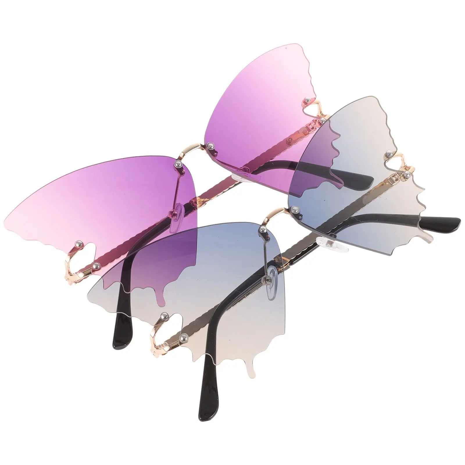 2Pcs Sunglasses Beach Butterfly Women Cute Lightweight PC Material Safe Durable Summer Sports Use Fun Glasses Aesthetic
2Pcs Sunglasses Beach Butterfly Women Cute Lightweight PC Material Safe Durable Summer Sports Use Fun Glasses Aesthetic