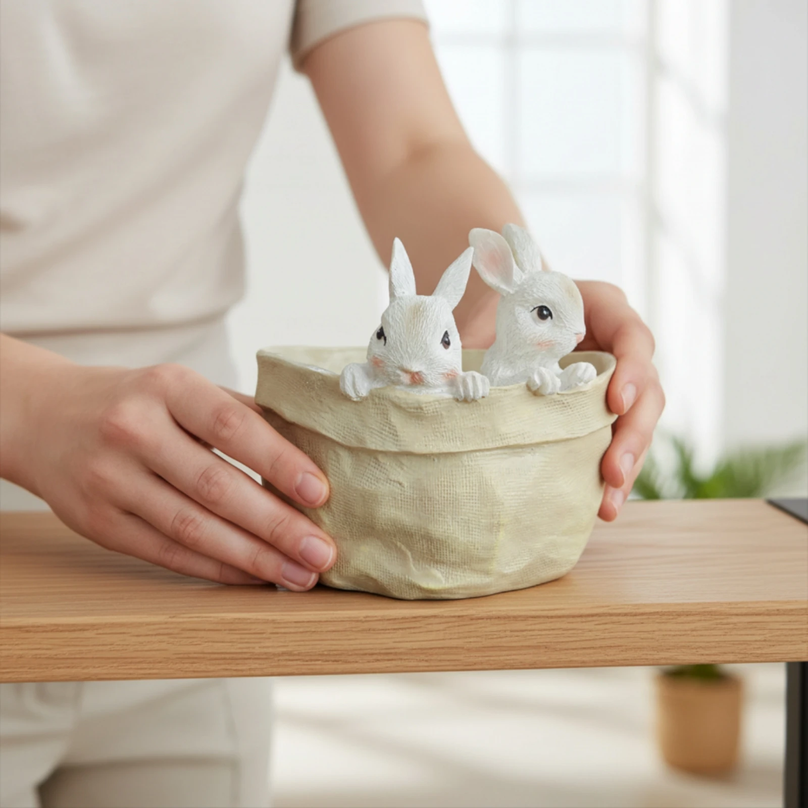 Rabbit Planter Ornament Textured Bunny Flowerpot Decor Flower Pot Rabbit Ornament Decorative Planter Rim Hugger Cute
Rabbit Planter Ornament Textured Bunny Flowerpot Decor Flower Pot Rabbit Ornament Decorative Planter Rim Hugger Cute