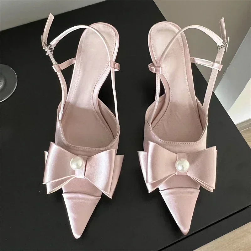 Aneikeh Fashion Pointed Toe Pearl Buckle Bowknot Women Pumps Sandals Shallow Thin Heels Slingback Mules Shoes Chaussure Femme
Aneikeh Fashion Pointed Toe Pearl Buckle Bowknot Women Pumps Sandals Shallow Thin Heels Slingback Mules Shoes Chaussure Femme