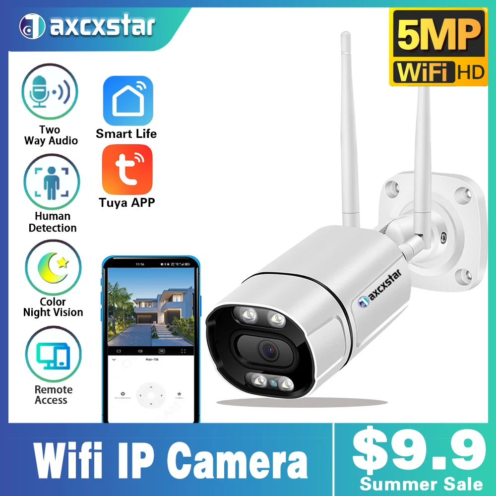 Tuya Smart Life Home Intelligent Bullet 5MP Color Night Vision Camera WiFi Outdoor Monitoring Security Human Detect IP Camera
Tuya Smart Life Home Intelligent Bullet 5MP Color Night Vision Camera WiFi Outdoor Monitoring Security Human Detect IP Camera
