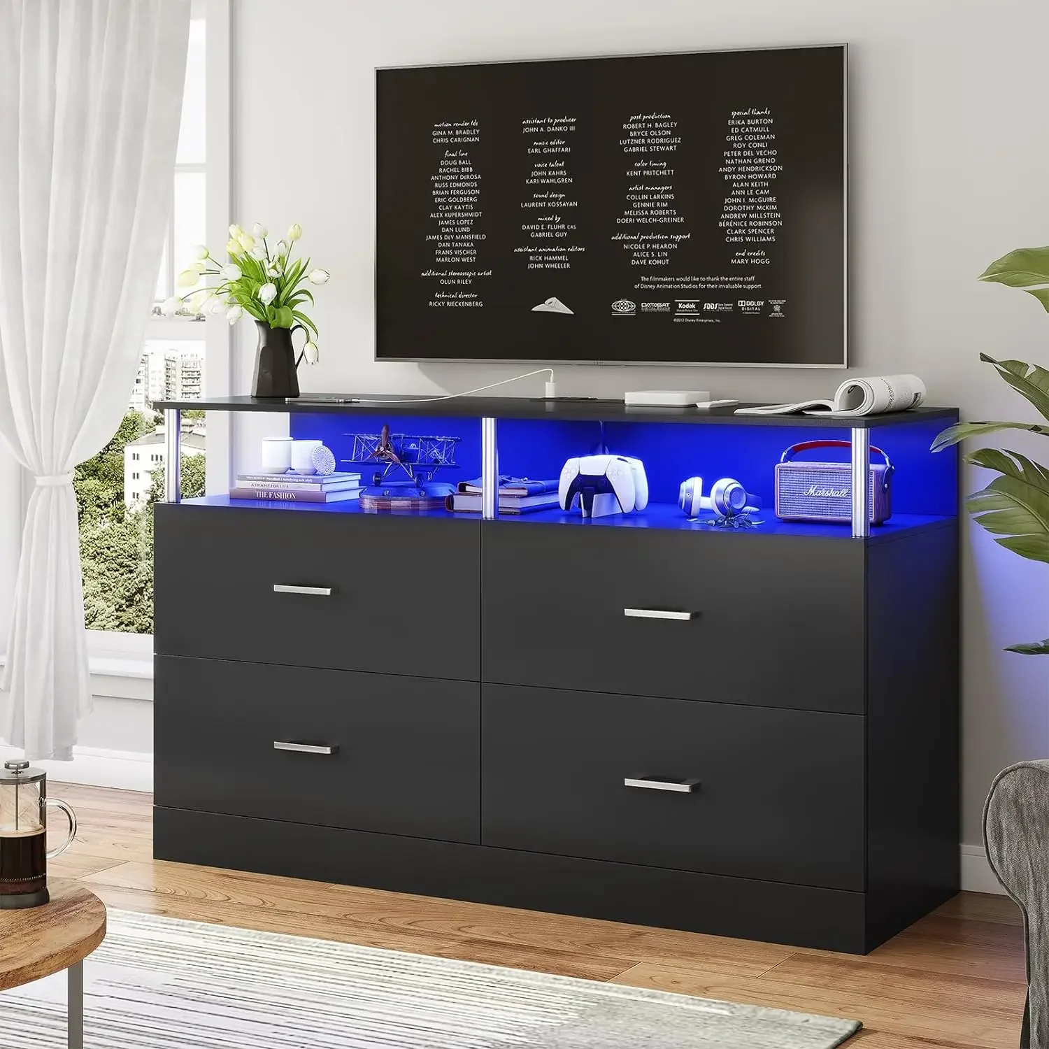 Dresser for Bedroom with 4/6 Drawers,Dressers & Chests of Drawers with Column Design & Charging Station, Modern Bedroom
Dresser for Bedroom with 4/6 Drawers,Dressers & Chests of Drawers with Column Design & Charging Station, Modern Bedroom