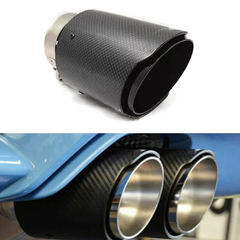 63mm/2.48'' Universal Car Exhaust Tailpipe Muffler Tube Carbon Fiber Stainless Decorations Straight Glossy Black Style
63mm/2.48'' Universal Car Exhaust Tailpipe Muffler Tube Carbon Fiber Stainless Decorations Straight Glossy Black Style
