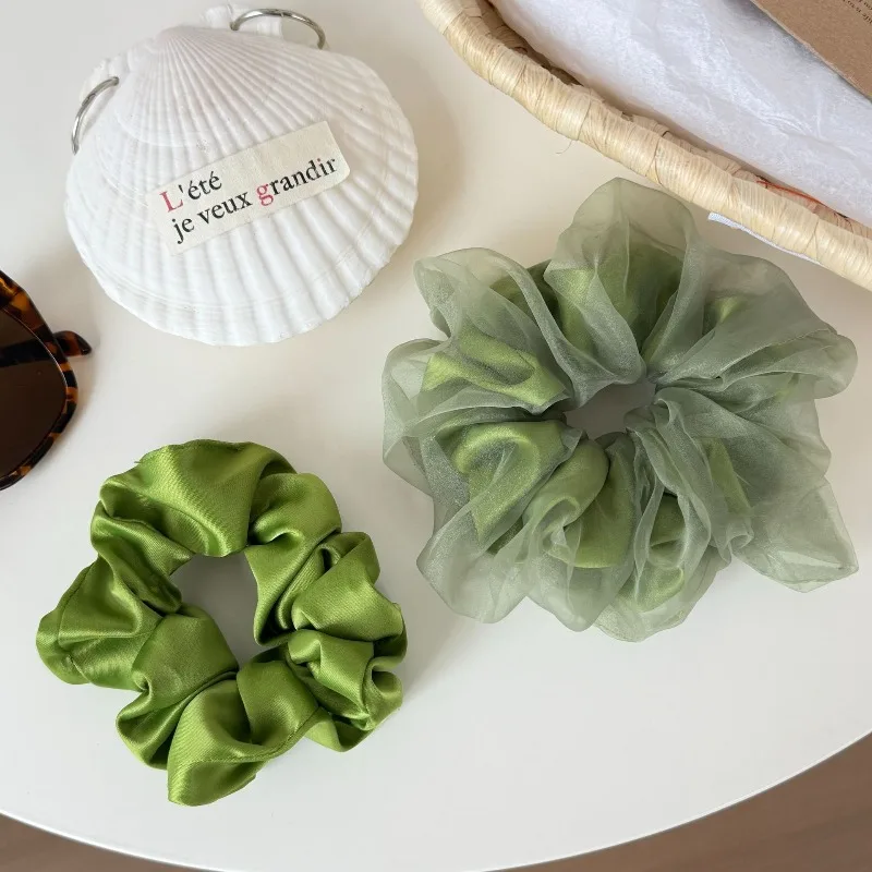 Green Satin Mesh Hair Scrunchie for Low Ponytail Elegant Korean Style Comfortable Premium Shiny Hair Rope for Women Daily Use
Green Satin Mesh Hair Scrunchie for Low Ponytail Elegant Korean Style Comfortable Premium Shiny Hair Rope for Women Daily Use