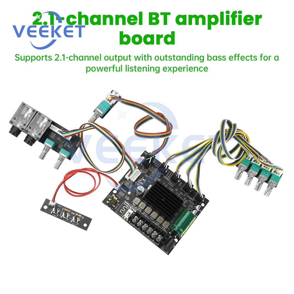 Subwoofer Digital Power Amplifier Board 2.1 Channel ZK-MT21S 50W X 2+100W AUX MIC 12V-24V for KTV Sound Systems
Subwoofer Digital Power Amplifier Board 2.1 Channel ZK-MT21S 50W X 2+100W AUX MIC 12V-24V for KTV Sound Systems