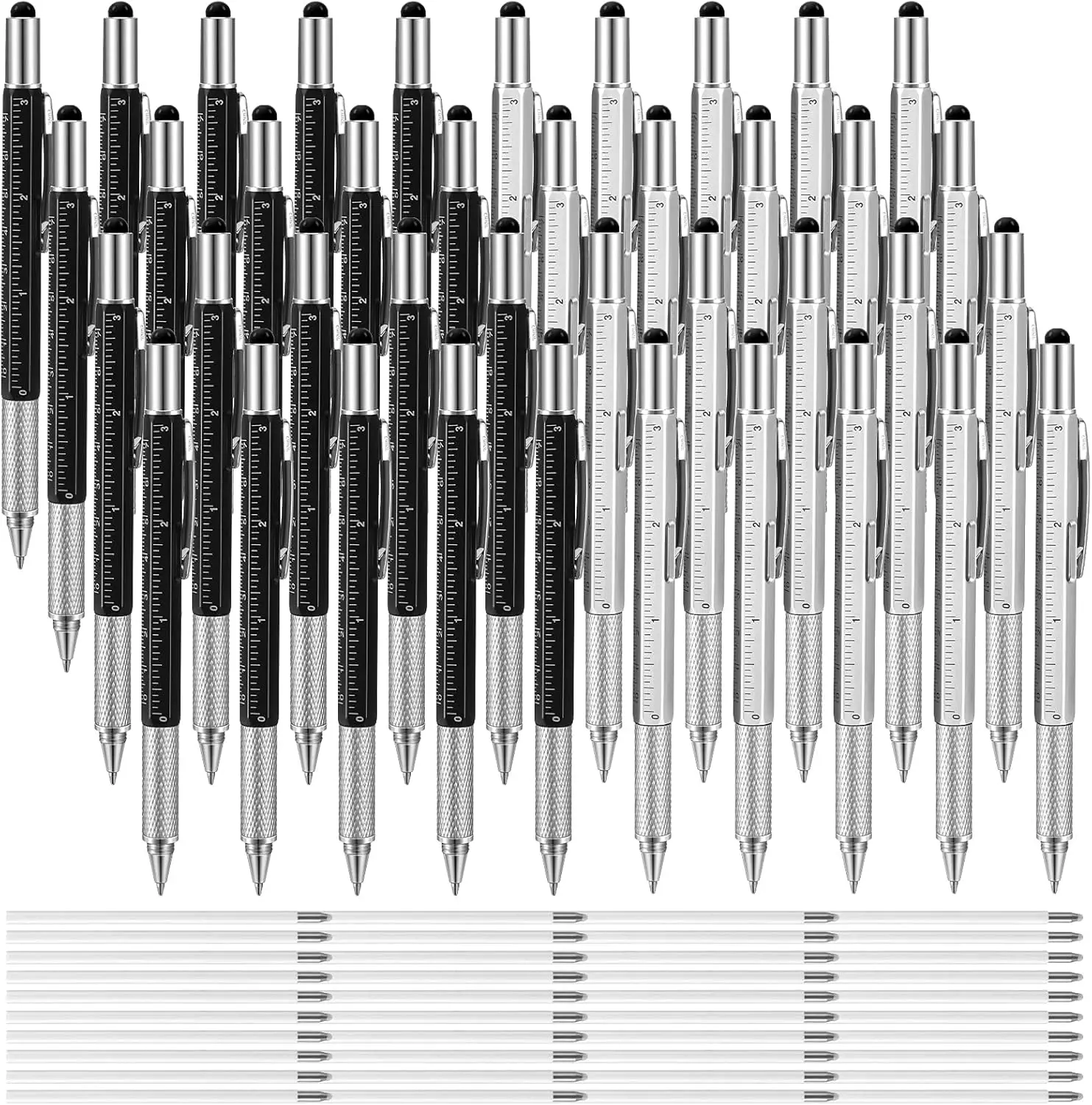40pcs 6-in-1 Multi-function Screwdriver Pen with Ruler, Level & Ink Refills
40pcs 6-in-1 Multi-function Screwdriver Pen with Ruler, Level & Ink Refills