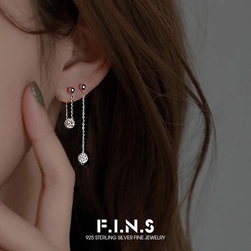 F.I.N.S 925 Sterling Silver Geometric Zircon Ball Chain Piercing Earring Bead Pendant Luxury Double Wear Wedding Fine Jewelry
F.I.N.S 925 Sterling Silver Geometric Zircon Ball Chain Piercing Earring Bead Pendant Luxury Double Wear Wedding Fine Jewelry