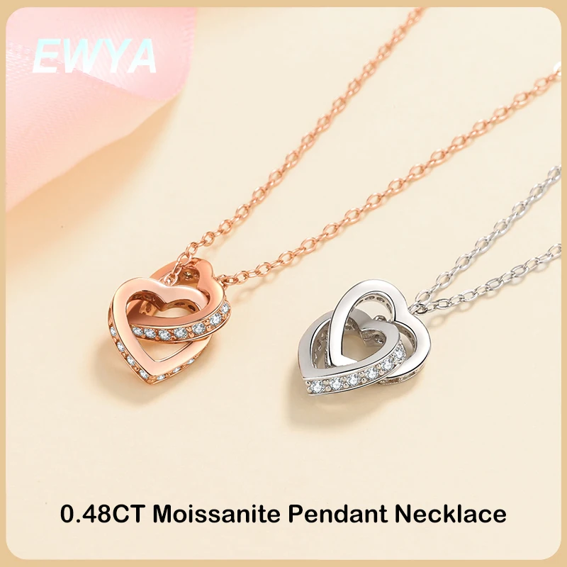 EWYA 100% Real 0.48CT Moissanite Pendant Necklace for Women S925 Sterling Silver Diamond Neck Chain Necklaces Fine Jewelry Gift
EWYA 100% Real 0.48CT Moissanite Pendant Necklace for Women S925 Sterling Silver Diamond Neck Chain Necklaces Fine Jewelry Gift