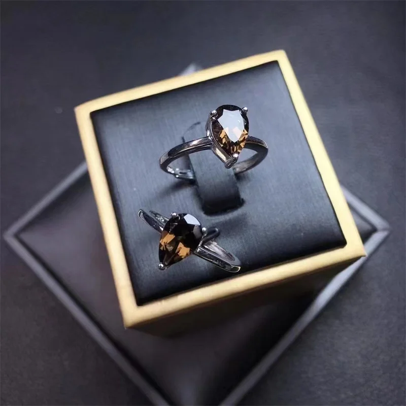 S925 Natural Smoky Quartz Tearddrop Rings Trendy Finger Charm Jewelry Gemstone For Women Fashion Healing Party Gift 1PCS
S925 Natural Smoky Quartz Tearddrop Rings Trendy Finger Charm Jewelry Gemstone For Women Fashion Healing Party Gift 1PCS