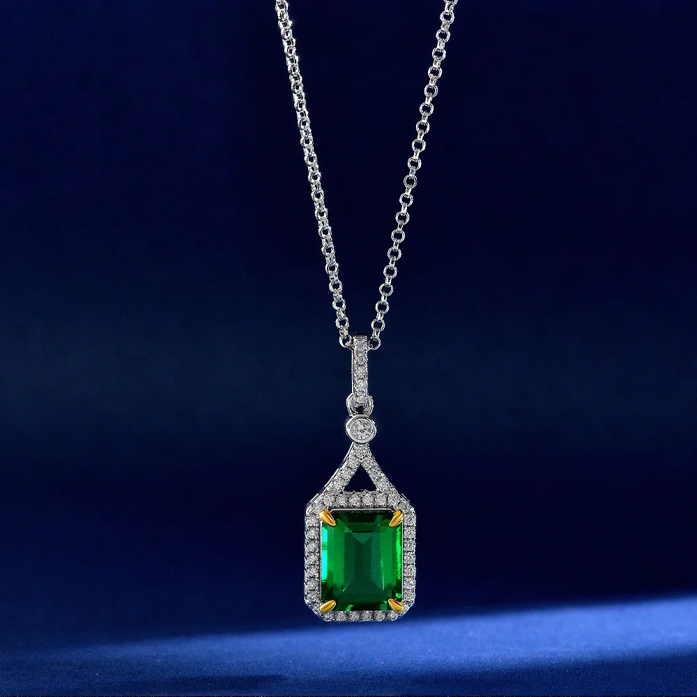S925 Silver New Emerald 2.7carat 8 * 10 Necklace, Women's High-end Feeling Collarbone Chain, 40+5cm Wedding Jewelry
S925 Silver New Emerald 2.7carat 8 * 10 Necklace, Women's High-end Feeling Collarbone Chain, 40+5cm Wedding Jewelry