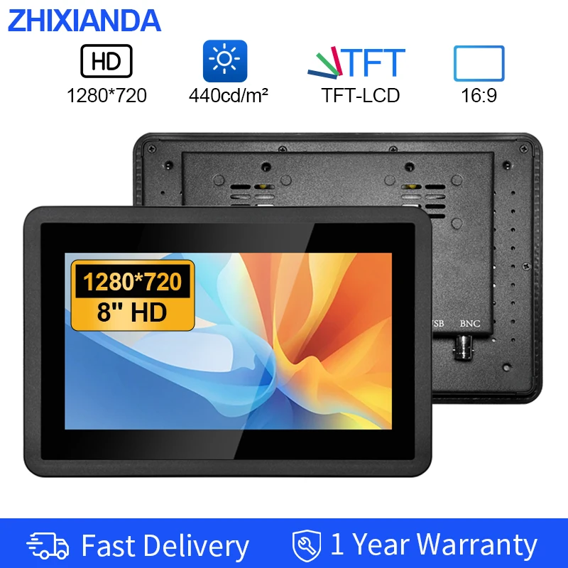 8 Inch 1280*720 Panel Waterproof Industrial Capacitive Touch Screen Monitor Embedded VESA Wall Mount LCD Display HDMI VGA USB
8 Inch 1280*720 Panel Waterproof Industrial Capacitive Touch Screen Monitor Embedded VESA Wall Mount LCD Display HDMI VGA USB