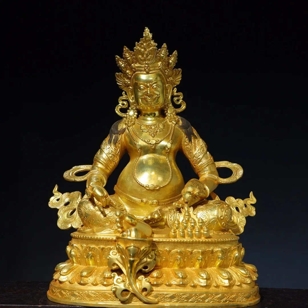 20"Tibetan Temple Collection Old Bronze Gilded Cinnabar Mud gold Yellow Jambhala Sitting Buddha Lotus Platform Worship Hall
20"Tibetan Temple Collection Old Bronze Gilded Cinnabar Mud gold Yellow Jambhala Sitting Buddha Lotus Platform Worship Hall