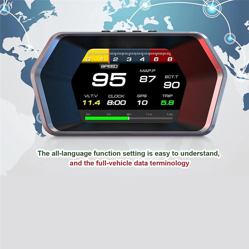Classy-Car Heads Up Display, Car Smart Obd2 Gauge Display, Gps Speedometer With Vehicle Speed, Rpm, Fuel Consumption Voltage
Classy-Car Heads Up Display, Car Smart Obd2 Gauge Display, Gps Speedometer With Vehicle Speed, Rpm, Fuel Consumption Voltage
