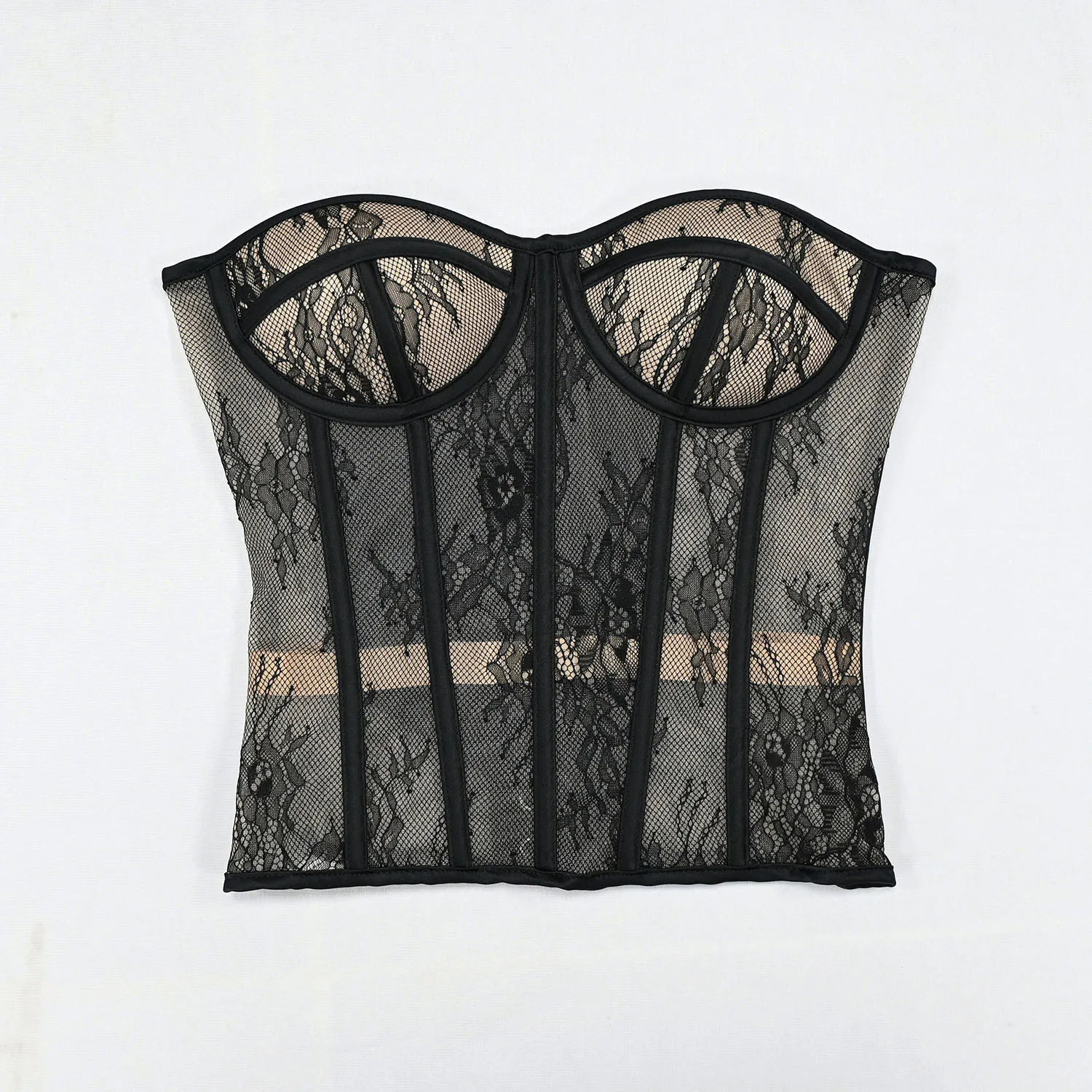 Lace Corset Bustier for Women Gothic Sexy Black White Strapless Top Lace-up Corsets Lingerie with Cups Waist Shaper Streetwear
Lace Corset Bustier for Women Gothic Sexy Black White Strapless Top Lace-up Corsets Lingerie with Cups Waist Shaper Streetwear