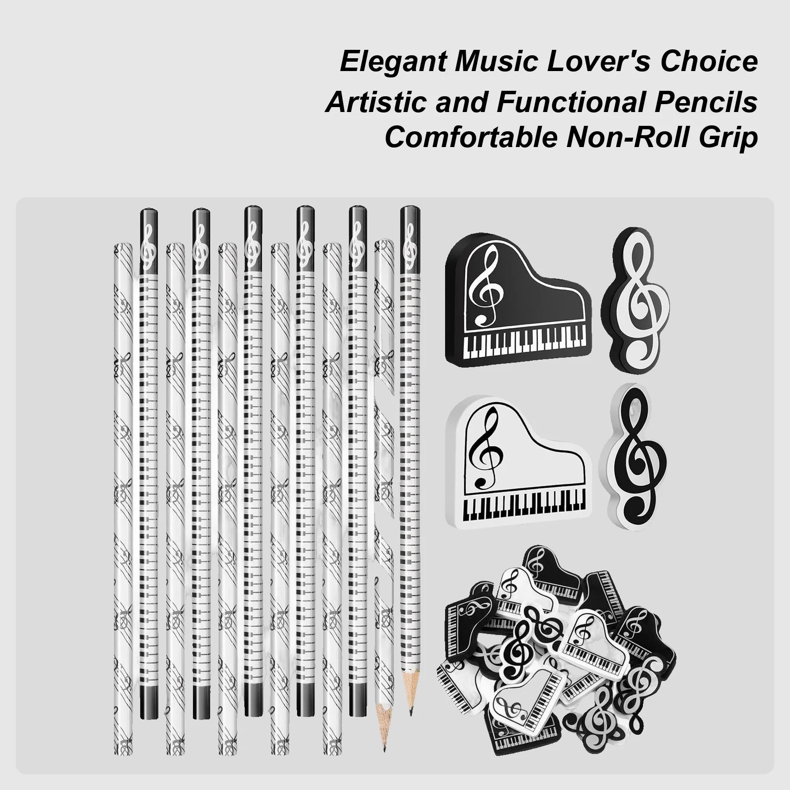 24 Pieces Music Pencils Keyboard Erasers Set Wooden Ergonomic Grip Funny Stationery Keepsake For Teachers Artists Students
24 Pieces Music Pencils Keyboard Erasers Set Wooden Ergonomic Grip Funny Stationery Keepsake For Teachers Artists Students