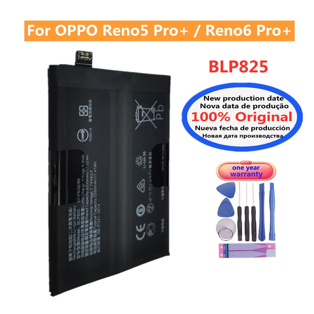 Оригинальный аккумулятор BLP825 для телефона Oppo Reno5 Pro + 5G Reno 6Pro + 5G, 4500 мАч
Оригинальный аккумулятор BLP825 для телефона Oppo Reno5 Pro + 5G Reno 6Pro + 5G, 4500 мАч