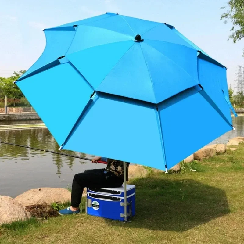2.2M Double-Layer Fold Parasol Fishing Rod Fishing Umbrella Outdoor Camping Beach Parasol Windproof Umbrella Shade Fishing tools
2.2M Double-Layer Fold Parasol Fishing Rod Fishing Umbrella Outdoor Camping Beach Parasol Windproof Umbrella Shade Fishing tools