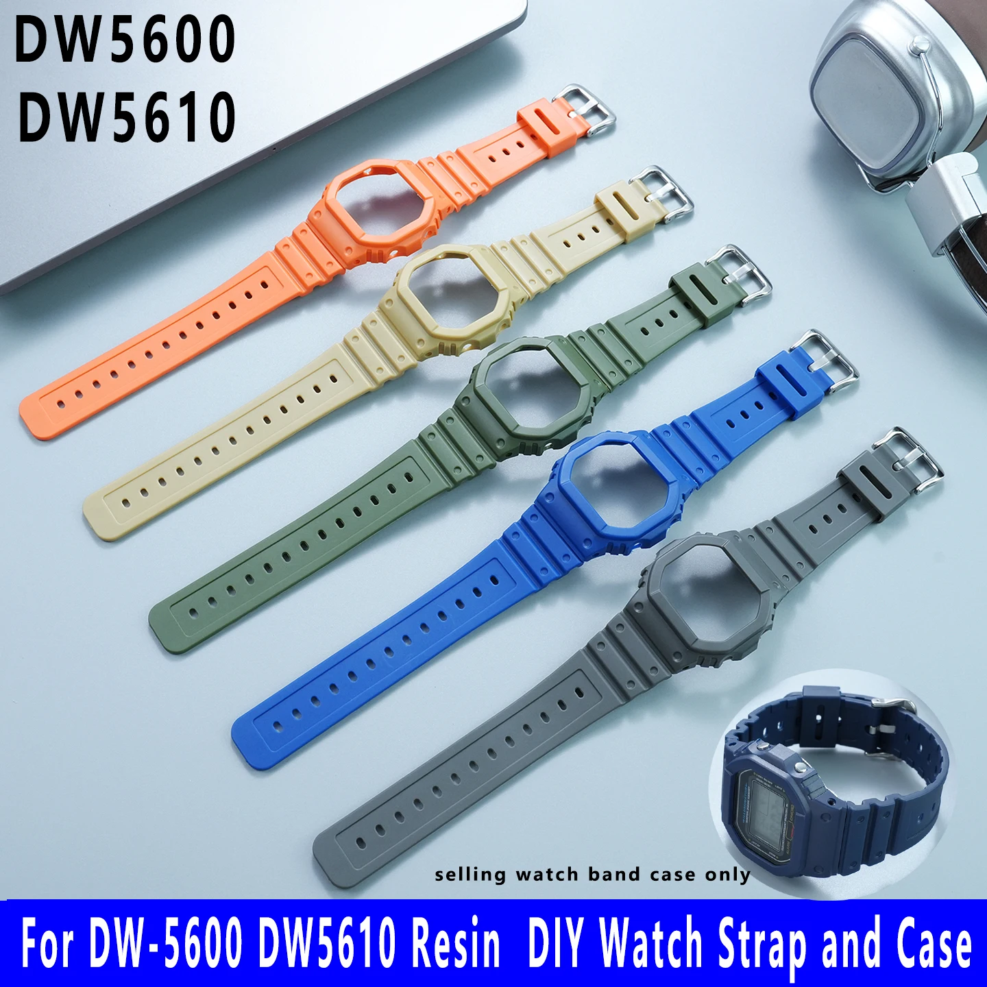 For Casio DW5600 GW5600 G-5600 GLX-5600 GW-M5610 Watch Strap Protective Bumper Case Resin Band Replacement Kit Bracelet And Tool
For Casio DW5600 GW5600 G-5600 GLX-5600 GW-M5610 Watch Strap Protective Bumper Case Resin Band Replacement Kit Bracelet And Tool