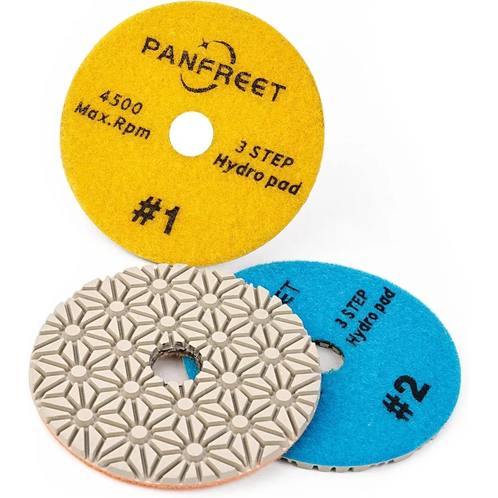 Wet/Dry 3 Step 4 Inch Diamond Polishing Pads Granite Polishing Pads for Granite Quartz Marble Concrete Terrazzo
Wet/Dry 3 Step 4 Inch Diamond Polishing Pads Granite Polishing Pads for Granite Quartz Marble Concrete Terrazzo