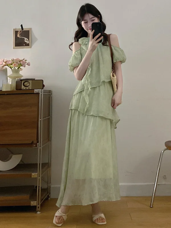 plus Size Shoulder Bared Long Dress Summer New Loose Slimming Design Beautiful Hanging Neck Dress Commute Style High Waist A-...
plus Size Shoulder Bared Long Dress Summer New Loose Slimming Design Beautiful Hanging Neck Dress Commute Style High Waist A-...