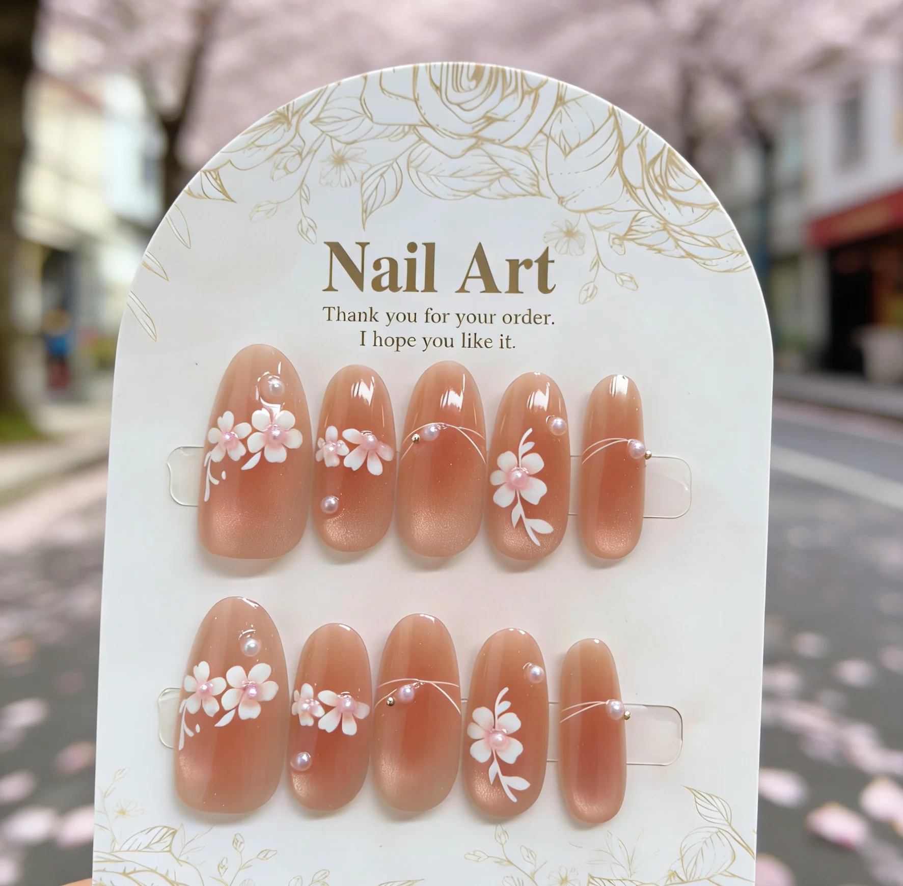 10pcs Almond Press On Nails Cherry Blossom Flower Pearls Design Reusable Fake Nails Nude Pink Cat Eye Girls Cute False Nails
10pcs Almond Press On Nails Cherry Blossom Flower Pearls Design Reusable Fake Nails Nude Pink Cat Eye Girls Cute False Nails