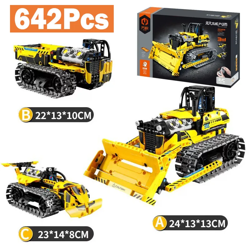 642 3 in 1 Deformation City RC Robot Excavator Racing Car Building Blocks Remote Control Bulldozer Truck Bricks Toys For Kids
642 3 in 1 Deformation City RC Robot Excavator Racing Car Building Blocks Remote Control Bulldozer Truck Bricks Toys For Kids