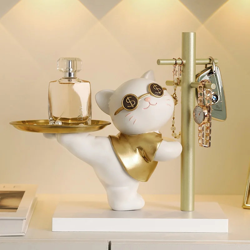 Lucky Cat Entrance Key Storage Ornament Home Furnishing Living Room Tray Ornament 
Lucky Cat Entrance Key Storage Ornament Home Furnishing Living Room Tray Ornament