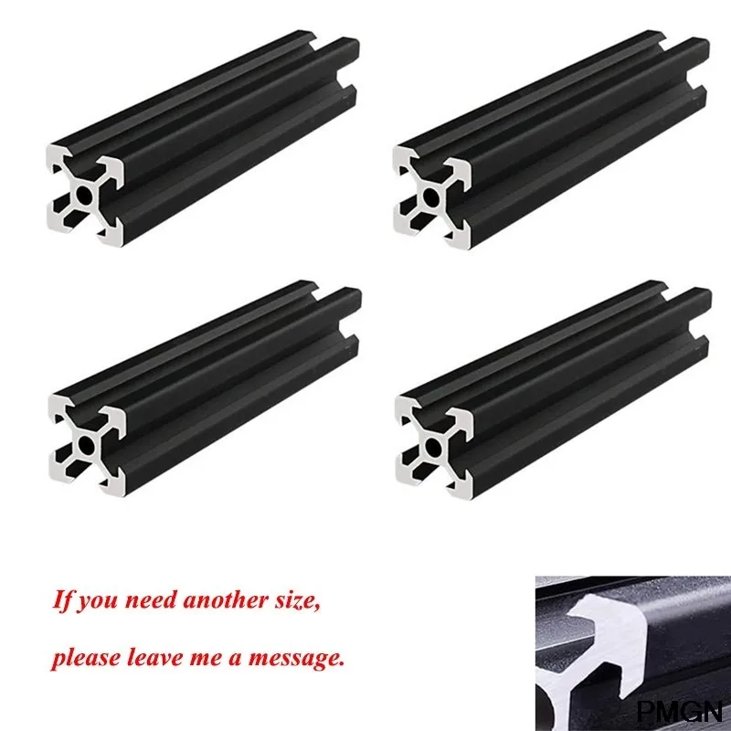 4pcs/lot BLACK 2020 V-slot European Standard Anodized Aluminum Profile Extrusion 100mm-800mm Linear Rail for CNC 3D Printer
4pcs/lot BLACK 2020 V-slot European Standard Anodized Aluminum Profile Extrusion 100mm-800mm Linear Rail for CNC 3D Printer