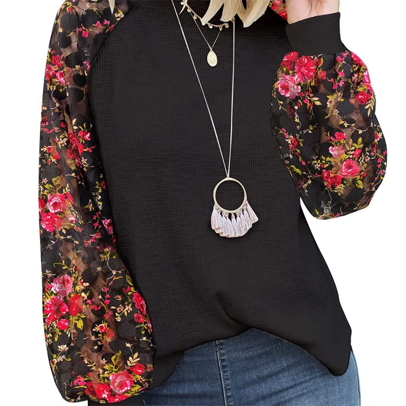 Lace Floral Puff Sleeve Tops Female European And American Vintage Loose Fit T-shirt Women Casual Tee Tops
Lace Floral Puff Sleeve Tops Female European And American Vintage Loose Fit T-shirt Women Casual Tee Tops