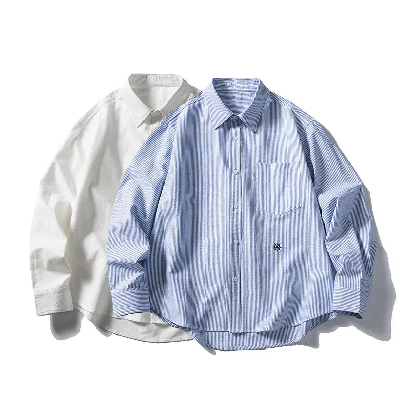 Men Embroidery Japanese Streetwear Fashion Loose Casual Stripe Long Sleeve Pure Cotton Oversize Cargo Shirt Blouse for Men
Men Embroidery Japanese Streetwear Fashion Loose Casual Stripe Long Sleeve Pure Cotton Oversize Cargo Shirt Blouse for Men