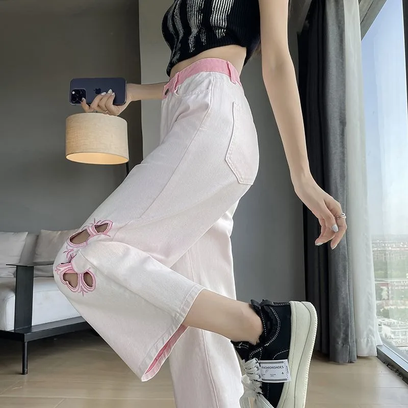 Summer Loose Straight Jeans Women 2026, High Waist Breathable Thin Denim, Embroidery Decor Petite Ankle Length Casual Pants
Summer Loose Straight Jeans Women 2026, High Waist Breathable Thin Denim, Embroidery Decor Petite Ankle Length Casual Pants