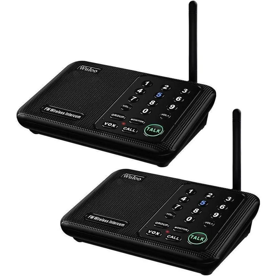 Wireless Intercom System for Home 1 Mile Range 10-Channel, Room to Room Intercom for House Office Business, 2 Pack Black
Wireless Intercom System for Home 1 Mile Range 10-Channel, Room to Room Intercom for House Office Business, 2 Pack Black