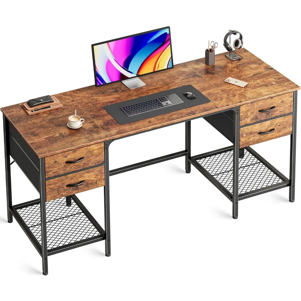 55 Inch Computer Desk with 4 Drawers, Office Desk with Mesh Shelf, Gaming Desk, Large Storage, Writing Desk Work Desk for Home
55 Inch Computer Desk with 4 Drawers, Office Desk with Mesh Shelf, Gaming Desk, Large Storage, Writing Desk Work Desk for Home