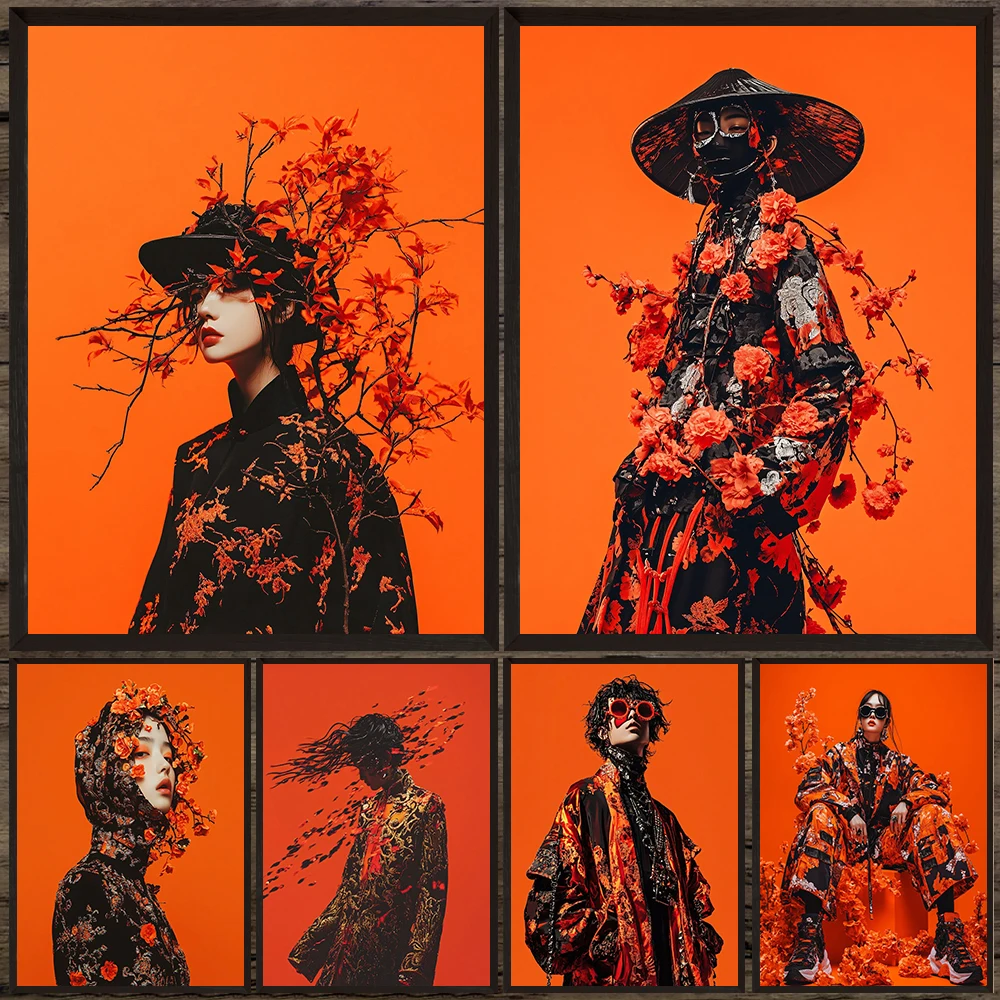 Fashion Girl Surrounded By Flowers And Branches,Modern Wall Art Canvas Painting,Orange Fashion Art Poster Print Home Decoration
Fashion Girl Surrounded By Flowers And Branches,Modern Wall Art Canvas Painting,Orange Fashion Art Poster Print Home Decoration