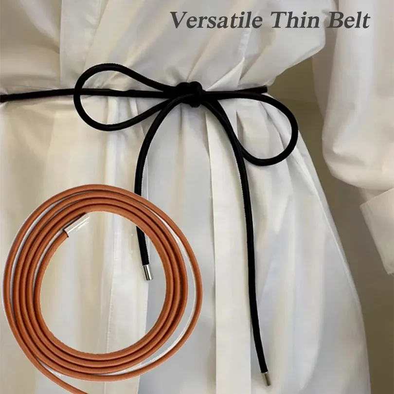 Fashion Leather Thin Belts Women Dress Coat Shirt Decor Rope Belt Solid Lanyard For Waist Decorative Simple Long Cord Waistband
Fashion Leather Thin Belts Women Dress Coat Shirt Decor Rope Belt Solid Lanyard For Waist Decorative Simple Long Cord Waistband