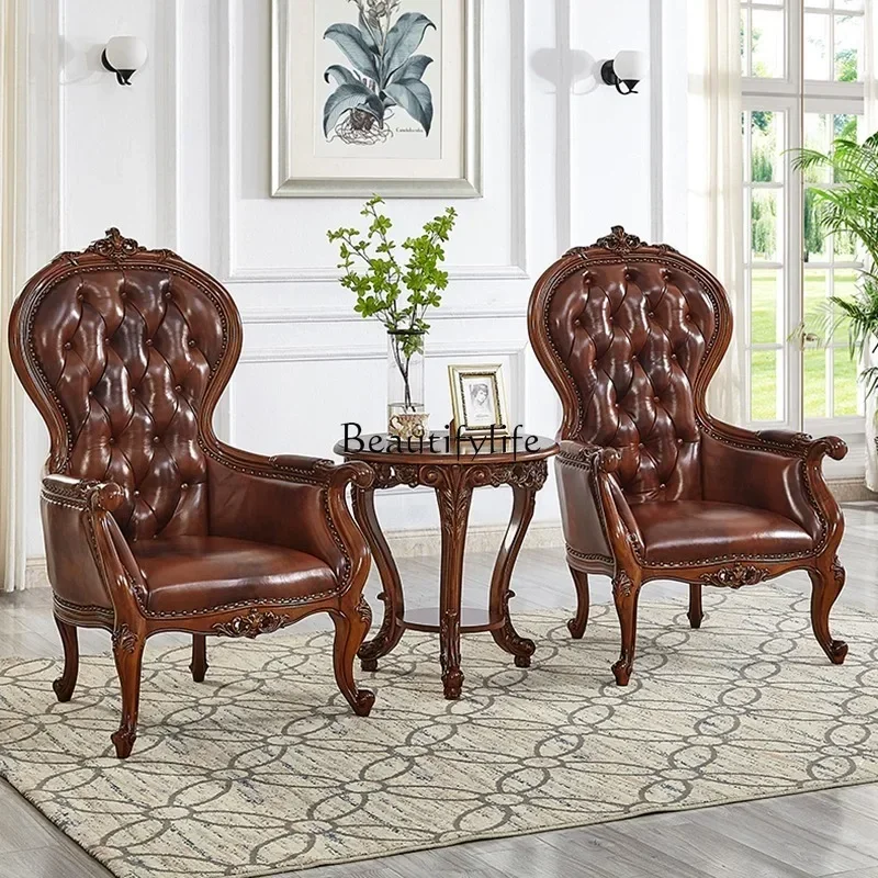 01 yj19 American Style Genuine Leather Casual Tiger Chair Simple Living Room Solid Wood Single Sofa Chair
01 yj19 American Style Genuine Leather Casual Tiger Chair Simple Living Room Solid Wood Single Sofa Chair