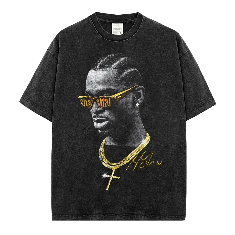 2025 Shai Gilgeous-Alexander SGA Short-sleeved American Retro Distressed Heavyweight T-shirt Trend
2025 Shai Gilgeous-Alexander SGA Short-sleeved American Retro Distressed Heavyweight T-shirt Trend