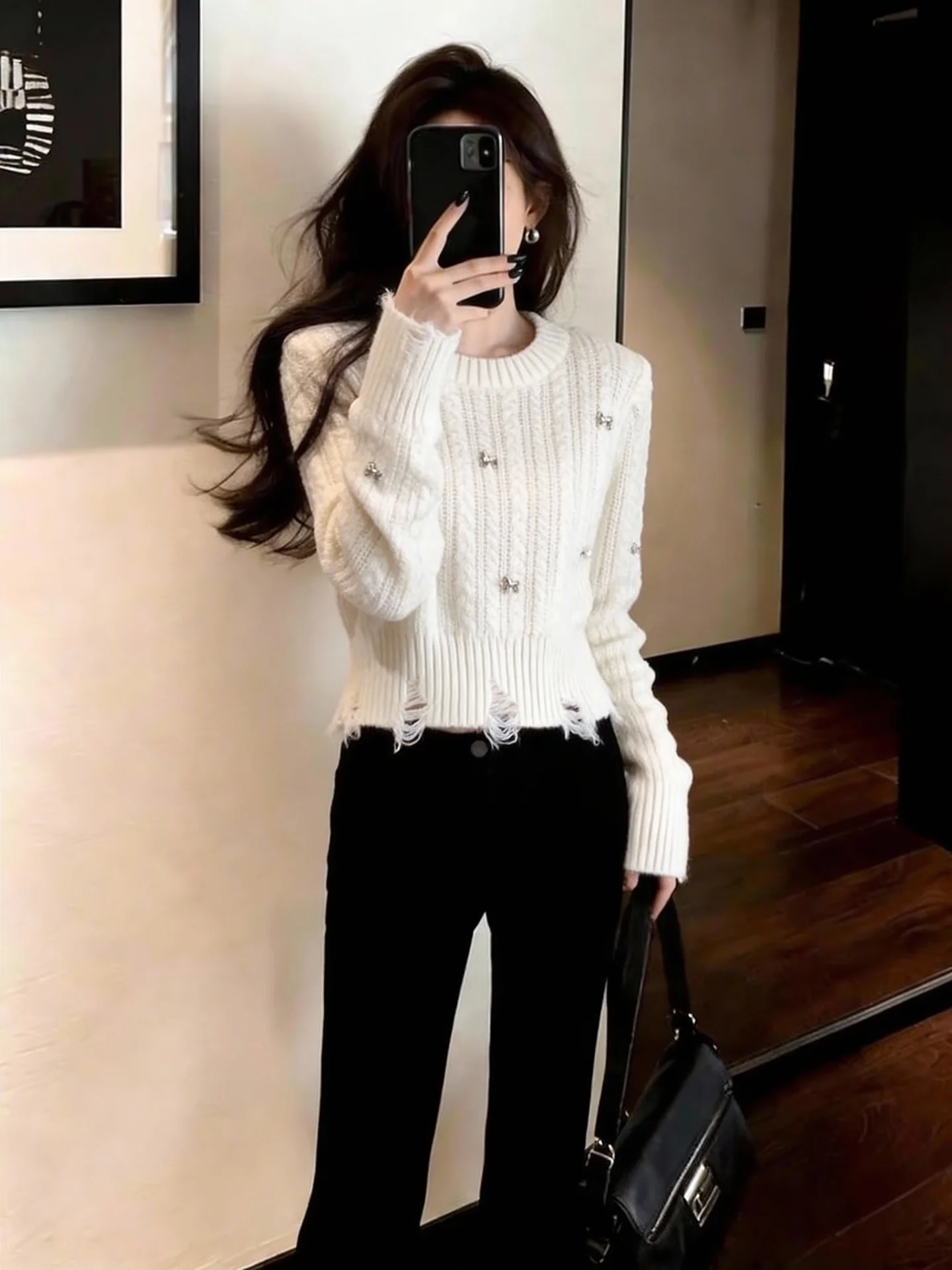 Korean Sle Women's Soft Knitted Long Sve Overhead Top Versatile Beige Spring Faion Design Sensation Camere Sweater
Korean Sle Women's Soft Knitted Long Sve Overhead Top Versatile Beige Spring Faion Design Sensation Camere Sweater