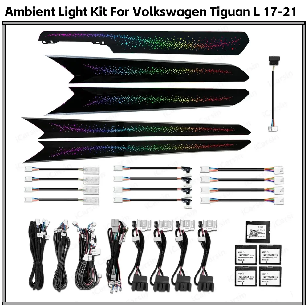Динамический звездный окружающий свет для VW Tiguan Allspace 2017-2021, управление экраном, аксессуары для обновления внутреннего освещения
Динамический звездный окружающий свет для VW Tiguan Allspace 2017-2021, управление экраном, аксессуары для обновления внутреннего освещения