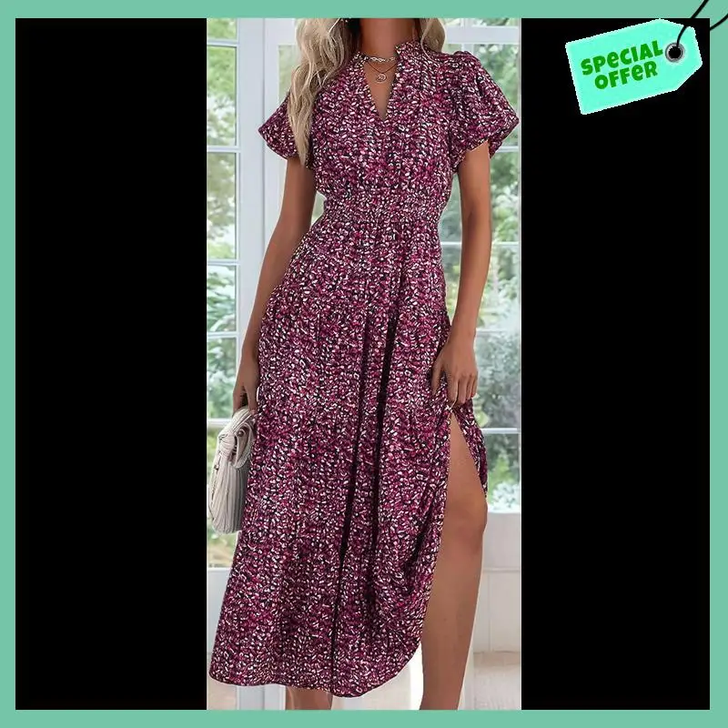 Sturdy Summer Maxi Dresses For Women 2025 Casual V Neck Puff Short Sleeve Smocked Flowy Beach Boho Long Floral Dress
Sturdy Summer Maxi Dresses For Women 2025 Casual V Neck Puff Short Sleeve Smocked Flowy Beach Boho Long Floral Dress