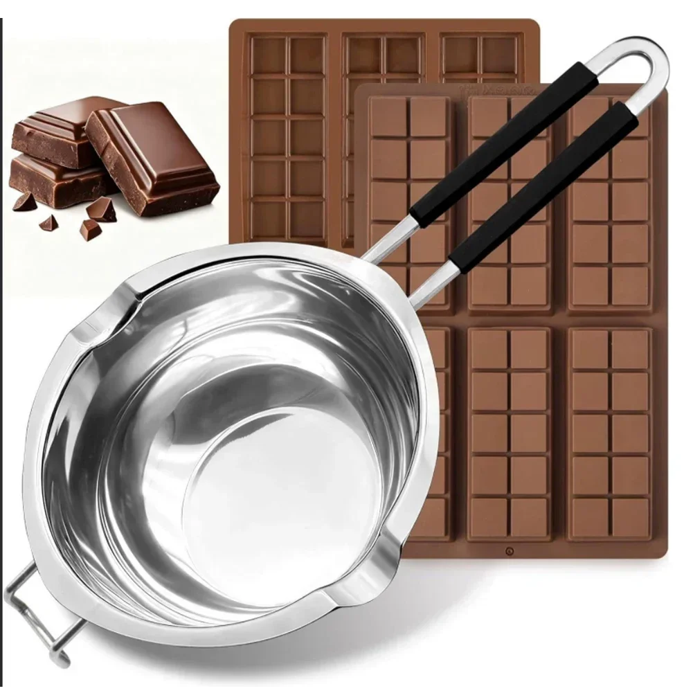 Набор котлов и силиконовых форм 30x14x6 см из нержавеющей стали для форм для двойного котла: инструменты для шоколада, конфет, масла, воска, мыла
Набор котлов и силиконовых форм 30x14x6 см из нержавеющей стали для форм для двойного котла: инструменты для шоколада, конфет, масла, воска, мыла