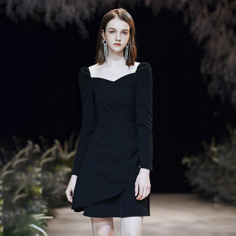 Вечернее платье Ele Bla для женщин, модное, короткое, из полиэфирного волокна, на молнии, с короткой юбкой
Вечернее платье Ele Bla для женщин, модное, короткое, из полиэфирного волокна, на молнии, с короткой юбкой