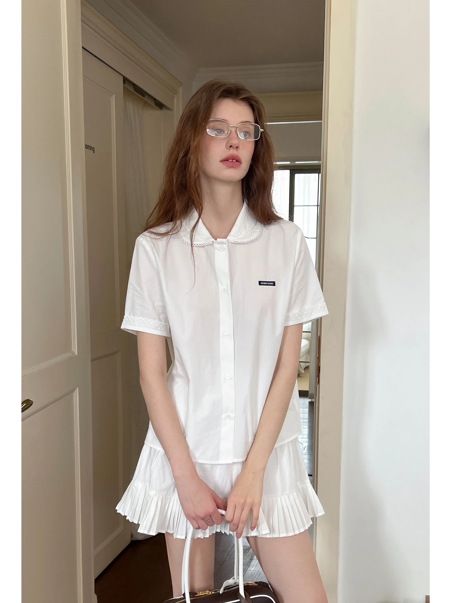 Белый кардиган EGGKA с кружевной отделкой и воротником-стойкой, свободный летний топ прямого кроя из полиэстера
Белый кардиган EGGKA с кружевной отделкой и воротником-стойкой, свободный летний топ прямого кроя из полиэстера